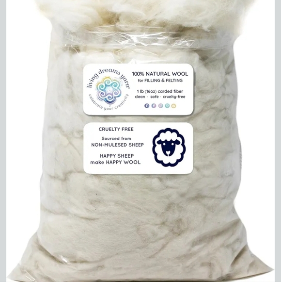 Natural Carded Lambswool by - Picture 1 of 3